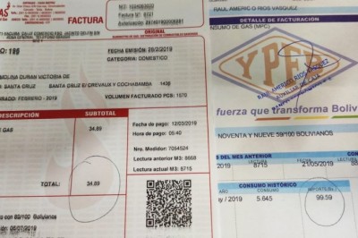 Yacuiba: Ciudadana reclama elevada tarifa de la factura de gas a cargo de YPFB