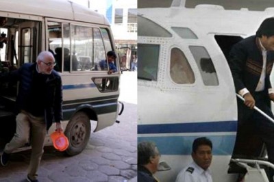 Destacan que Mesa se moviliza en micro para hacer su campaña, mientras Evo se mueve en avión