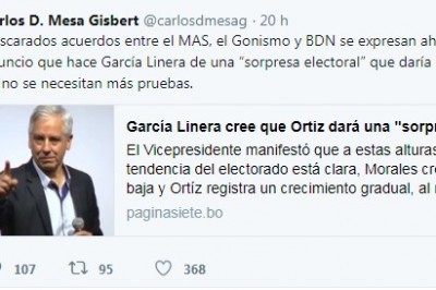 Mesa asegura que los acuerdos entre el MAS y Bolivia Dice NO se hacen evidentes