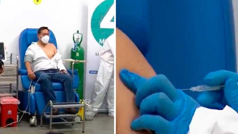 Presidente Arce recibe la primera dosis de la vacuna anticovid