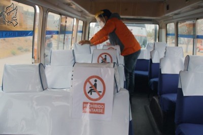 Alcaldía realiza estricto control de bioseguridad en transporte público