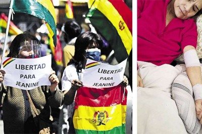 Áñez está sedada y no camina sola; crece apoyo para la exmandataria