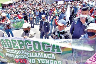 Adepcoca se movilizará este lunes en pedido del cierre del mercado paralelo y liberación de dirigentes