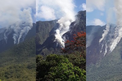 El fuego no da tregua en Coroico y amenaza las fuentes de agua